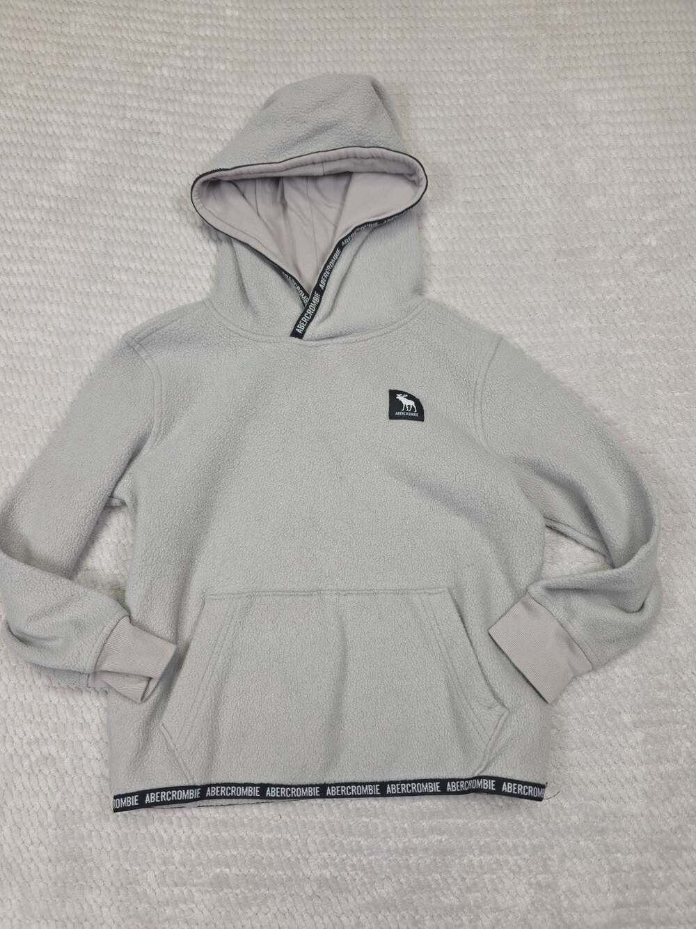 Abercrombie Kids Sweatshirt Boys 5/6 Gray Fleece Hooded Pullover